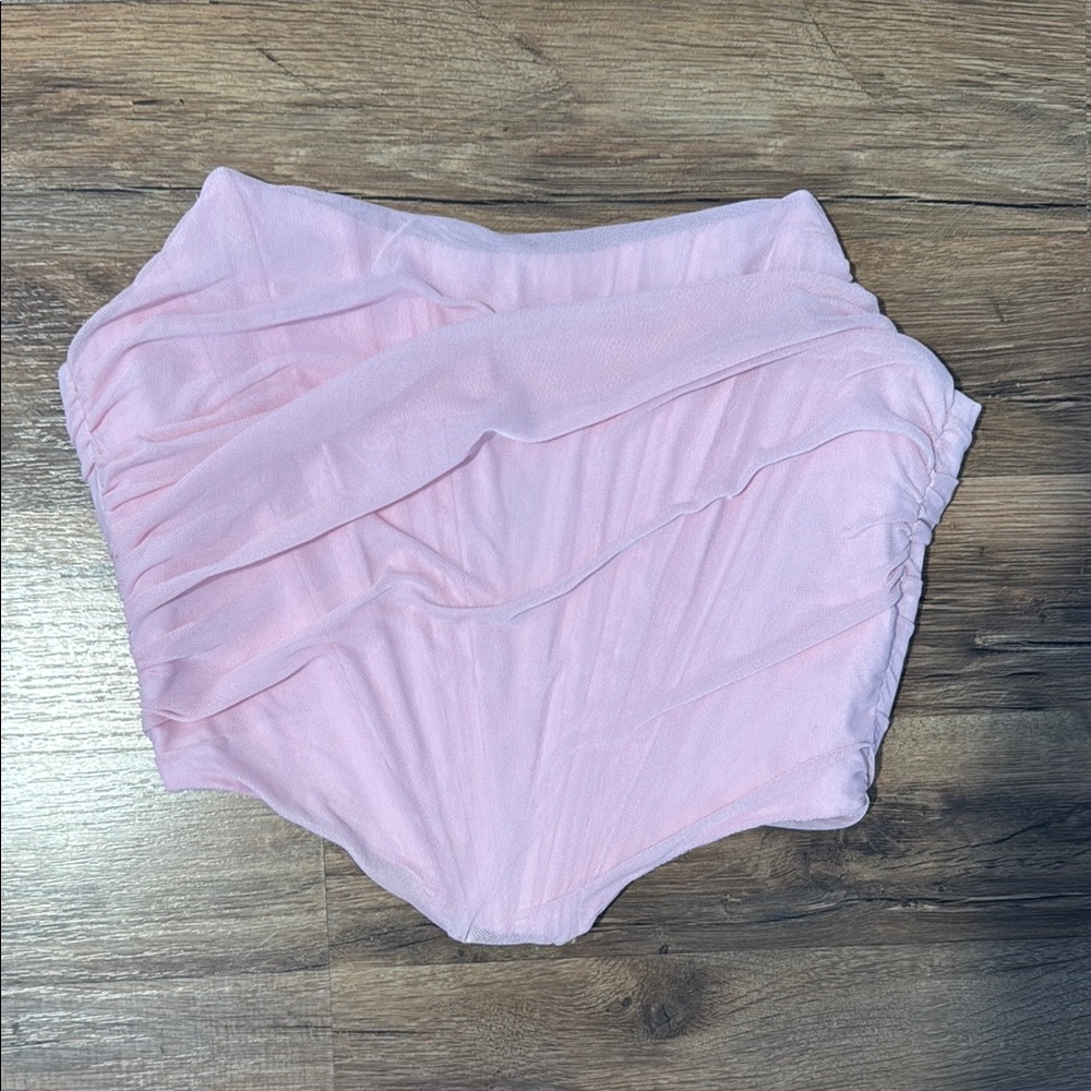 Pink Ruched Corset Top